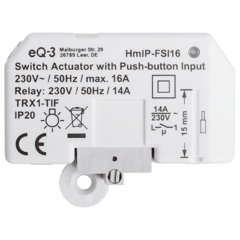 Homematic IP Schaltaktor Unterputz - 16 A | eQ-3 | HmIP-FSI16