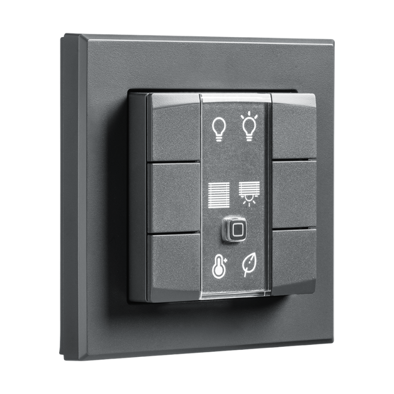 Homematic IP Wandtaster - 6-fach  - anthrazit | seitliche Ansicht | eQ-3 | HmIP-WRC6-A | klimaworlv.com