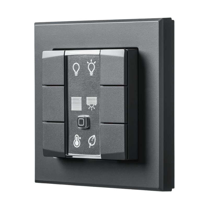 Homematic IP Wandtaster - 6-fach  - anthrazit | seitliche Ansicht | eQ-3 | HmIP-WRC6-A | klimaworlv.com