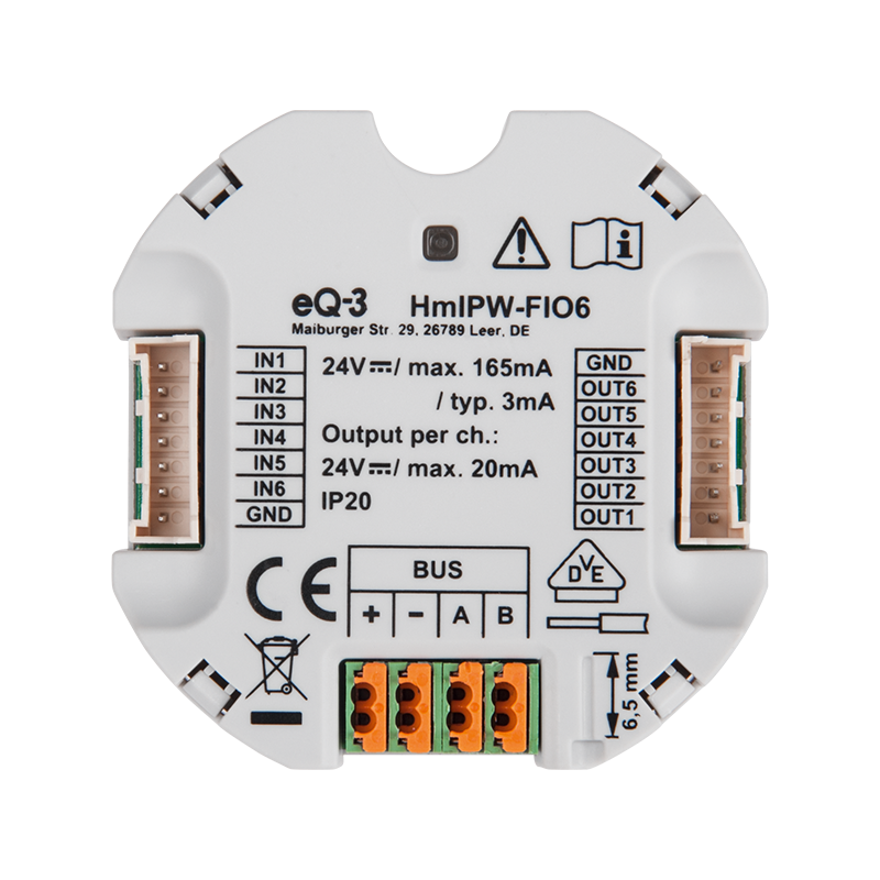 Homematic IP Wired I/O Modul 6-fach - Unterputz | eQ-3 | HmIPW-FIO6 ➔ klimaworlv.com