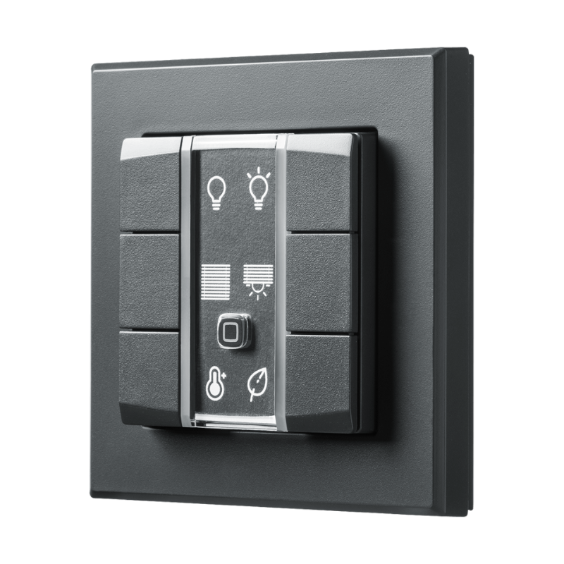 Homematic IP Wired Wandtaster - 6-fach - anthrazit | eQ-3 | seitliche Ansicht | HmIPW-WRC6-A | klimaworlv.com