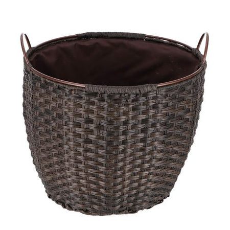 TermaTech Kaminholzkorb aus Rattan in der Farbe Braun| 68 Liter