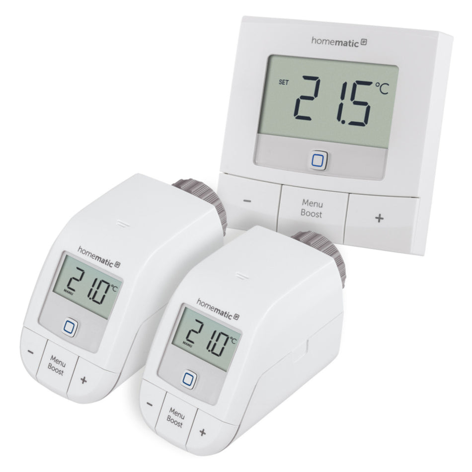 Homematic IP Smart Home Set Heizen Basic XS mit Wandthermostat und 2 Heizkoerperreglern in weiss| Klimaworld.com
