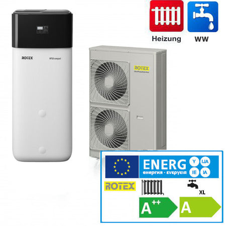 Wärmepumpe Luft/Wasser Rotex HPSU compact 516 H/C - 29C Biv Paket 14kW + 500L 