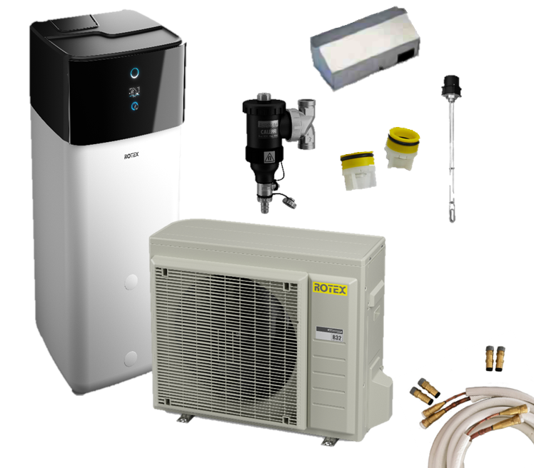 Rotex Luft/Wasser Wärmepumpen Set | HPSU compact Ultra + 300 l | 4 kW