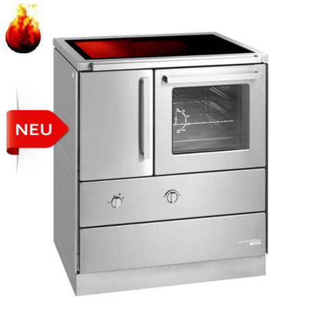 Holzherd Küchenherd Haas+Sohn HSDZ 75.5 easy Edelstahl 8kW