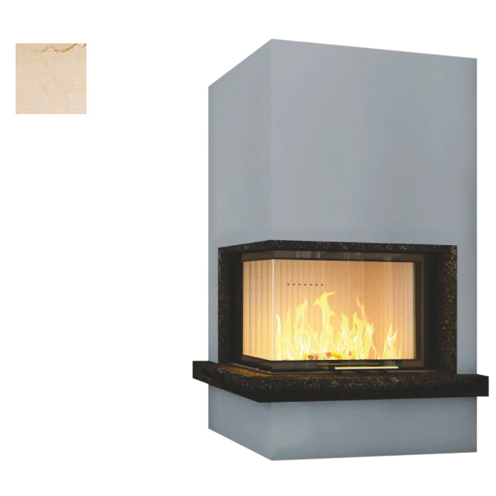 Hajduk Kaminbausatz Imperial Extra mit breitem Untersims| Crema Marfil| Klimaworld.com