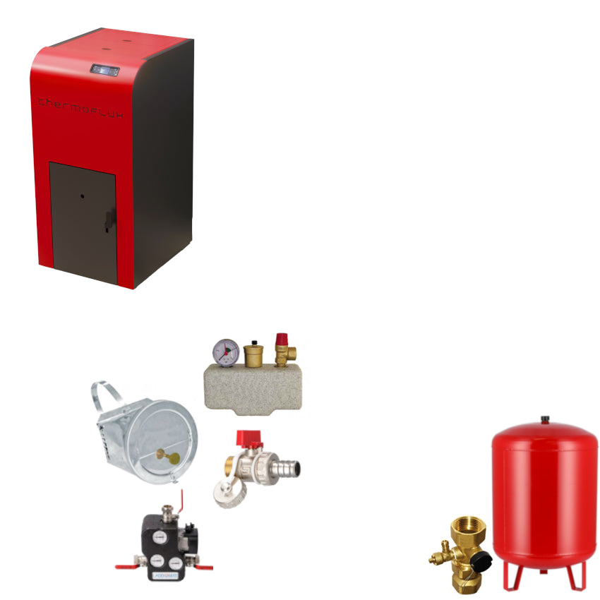 ThermoFlux Pelletkessel INTERIO 22 mit 22kW | Komplettset 1 | Klimaworld.com