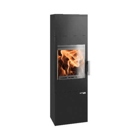 Haas+Sohn| Kaminofen INZELL easy 350.15 perl-schwarz, mit Tür | 6 kW
