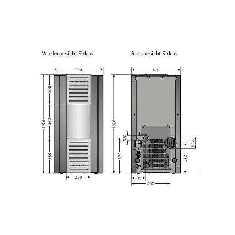 JUSTUS | Sirkos | 6.0 kW | A+ | Maße