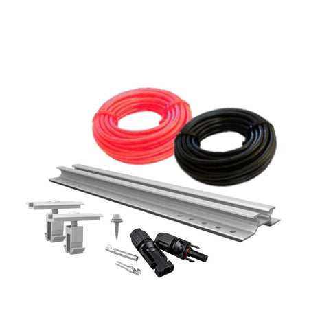 Schwarzes und Rotes Solarkabel und Montagematerial | klimaworld.com