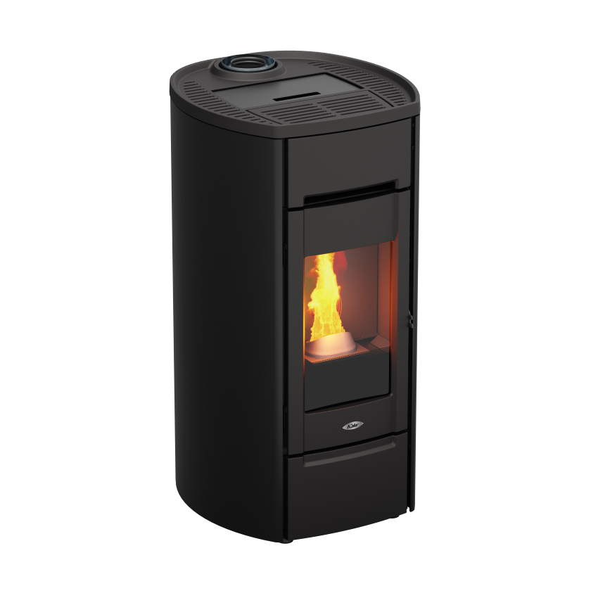 Kalor Pelletkamin Ermetica 98 Cast Round Mod 8 in Schwarz | klimaworld.com