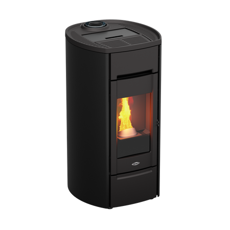 Kalor Pelletkamin Ermetica 98 Cast Round Mod 6 in Schwarz | klimaworld.com