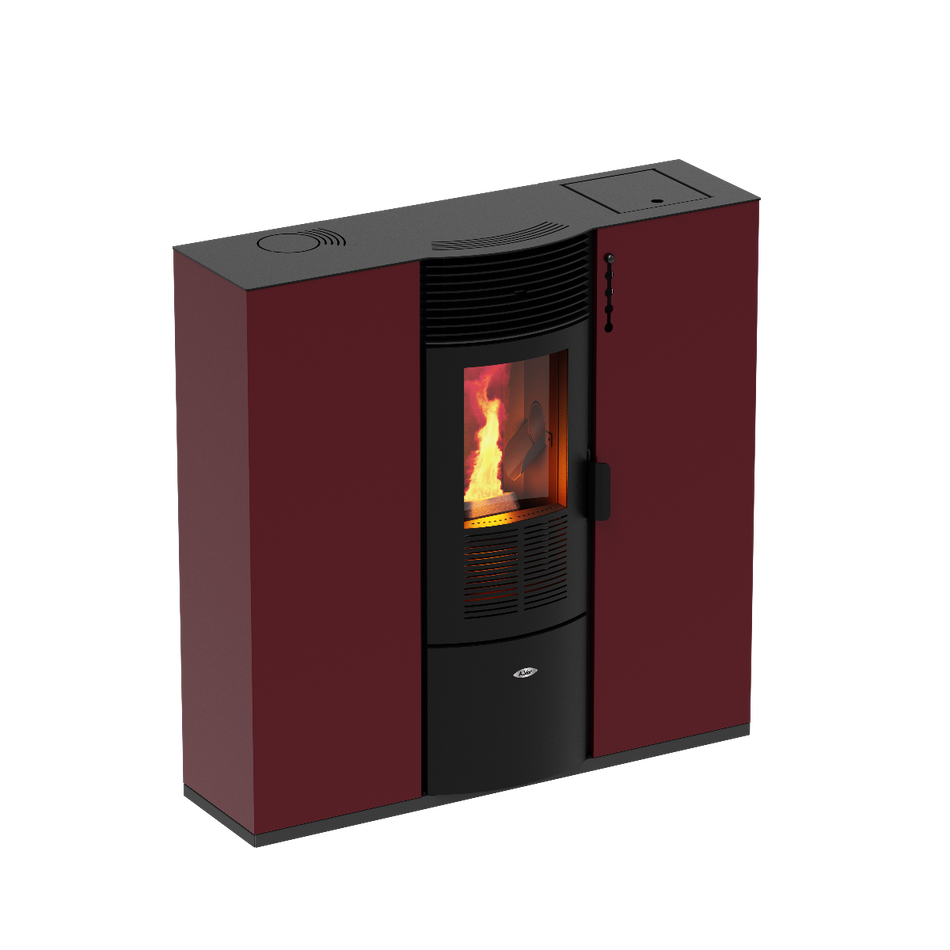 KALOR Pelletkaminofen Quadra Line Mod. 10 bordeaux | klimaworld.com