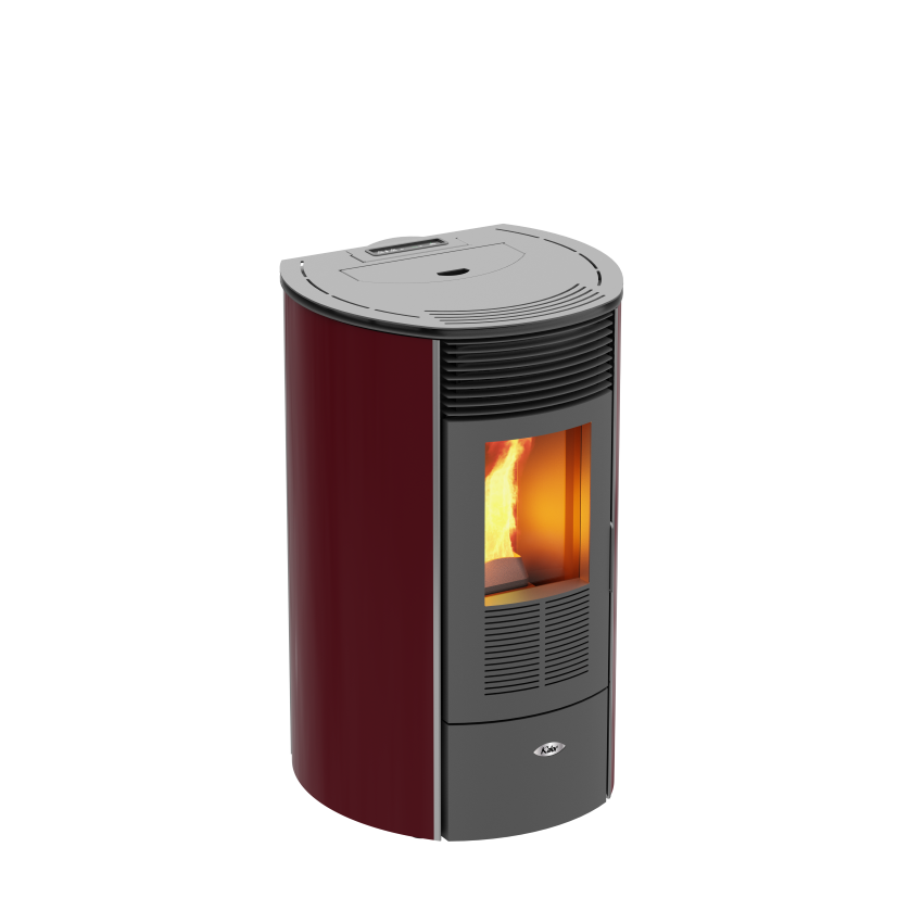 KALOR Pelletofen Redonda Glas Mod. 8 bordeaux | klimaworld.com
