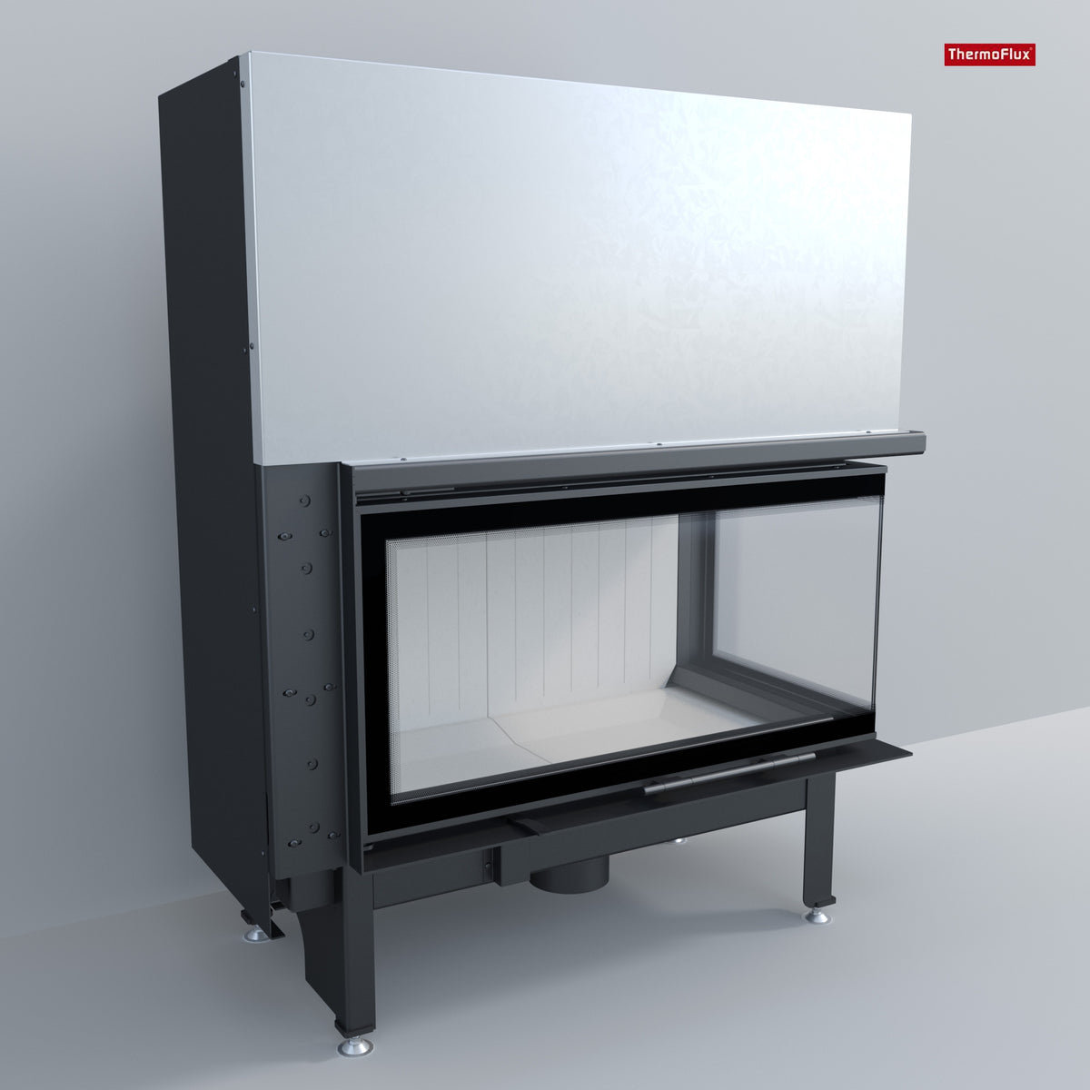 ThermoFlux Kamineinsatz TFD7-HER | Eckschiebetür rechts | 10 kW