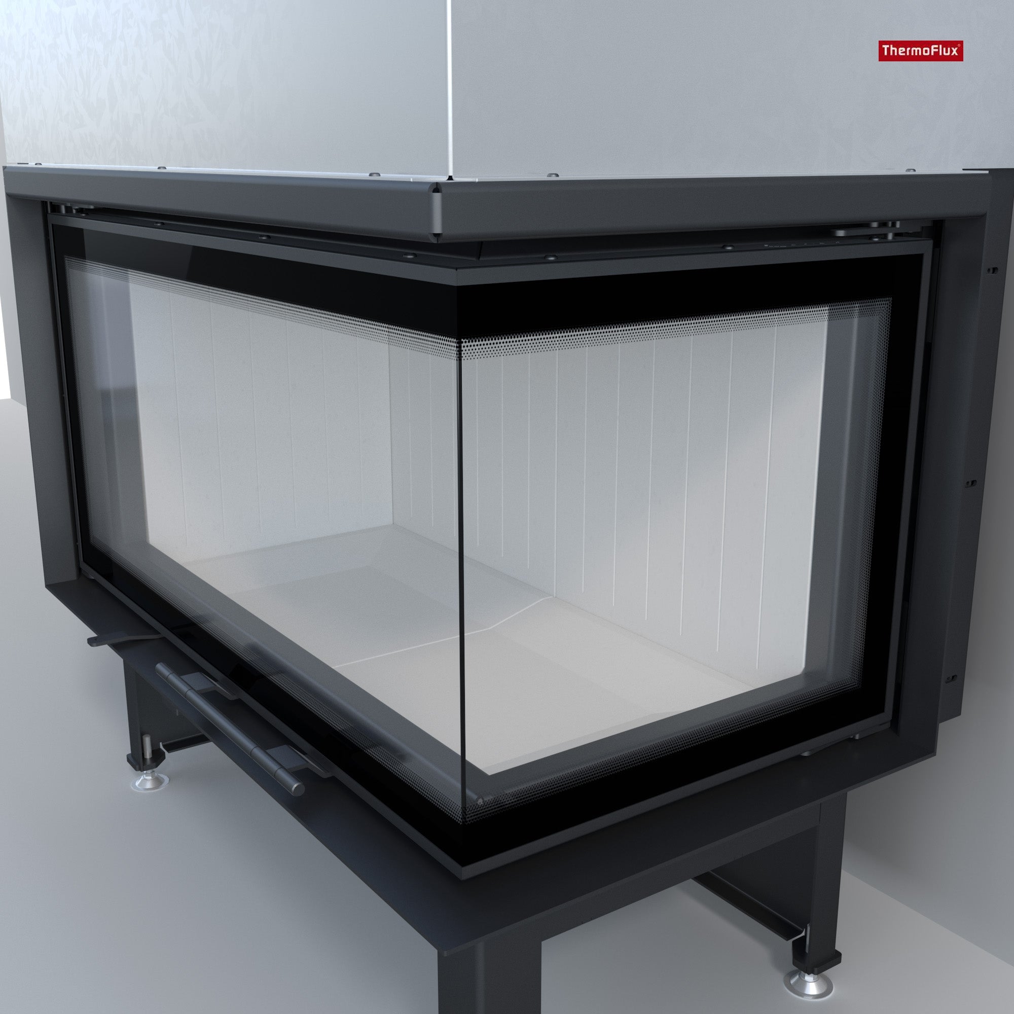 ThermoFlux Kamineinsatz TFD7-HER | Eckschiebetür rechts | 10 kW