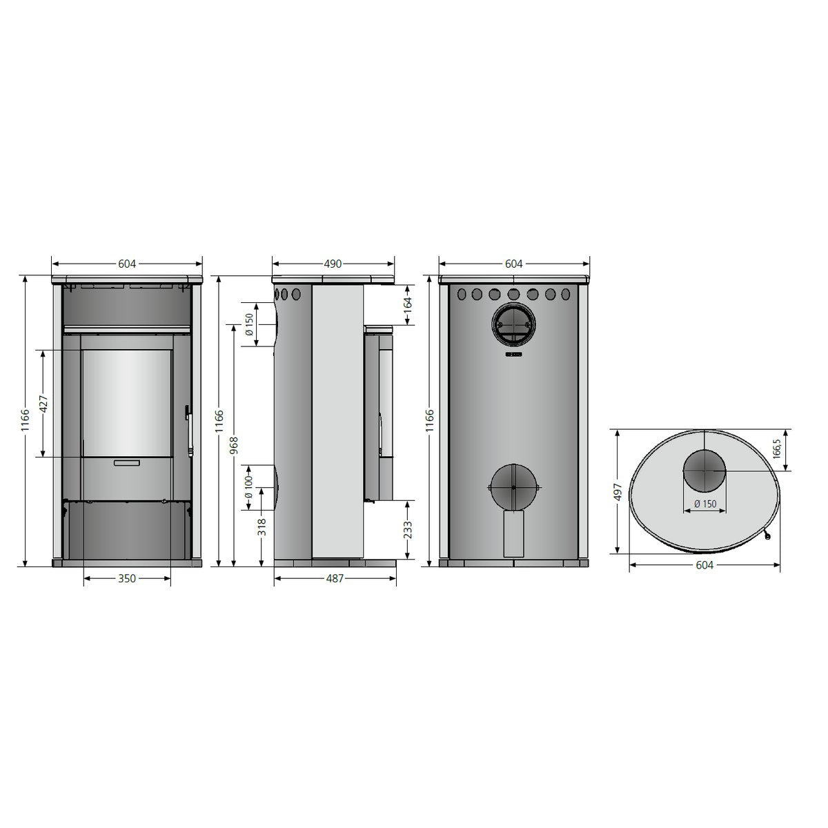Justus | Kaminofen | Island 7 | Stahl Schwarz | 6,5 kW ➩ Klimaworld