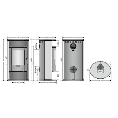 Justus | Kaminofen | Island 7 | Stahl Schwarz | 6,5 kW ➩ Klimaworld