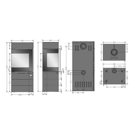 ORANIER | O-Bloks W+ | Stahl Schwarz | 7.0 kW | A