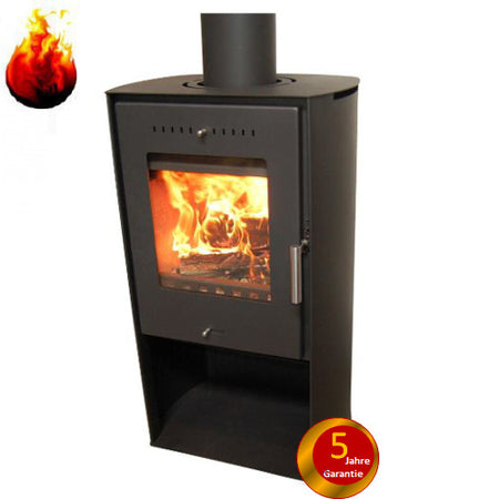 Warmluftkaminofen Asgård 8 schwarz 5kW mit Holzfach