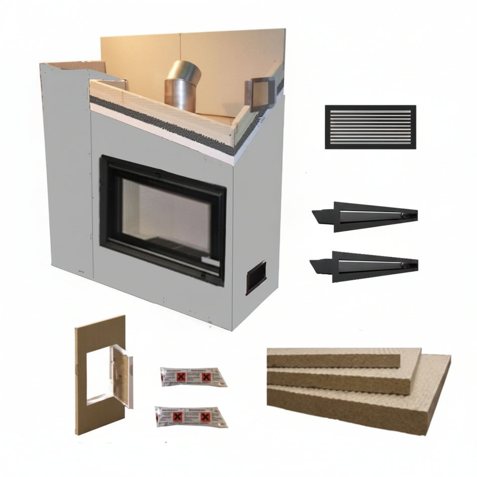 Kaminverkleidung Kaminbausatz - Komplett-SET 1 | schwarz