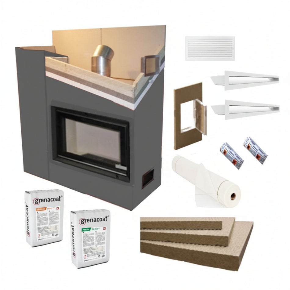Kaminverkleidung Kaminbausatz - Komplett SET 2 klein | weiß
