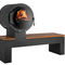 KANUK | Kaminofen Kanuk - Bank | Buchenholz / Goldenteak gestrahlt | 8 kW