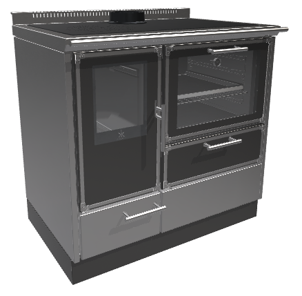 KE90H Gussringe Abgas oben Farbe Edelstahl Inox