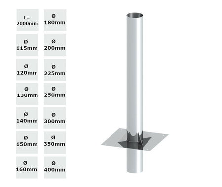 Jeremias Kaminerhöhung Einwandig 2000 mm | Zubehör und Ø wählbar