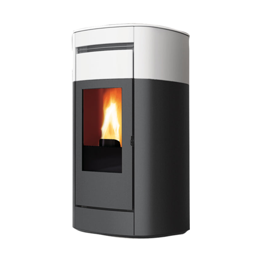 Edilkamin Vyda Air Tight Stahl, Zierleiste Keramik mattweiss