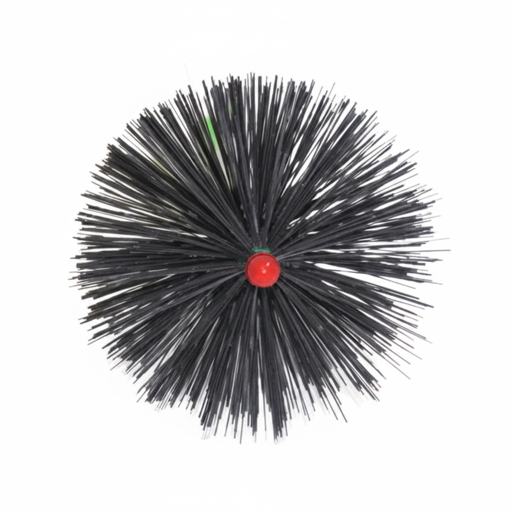 Termopen Kesselbuerste rund mit einem Durchmesser von 110 mm, schwarzen Borsten und mit roter Kappe | Klimaworld.com