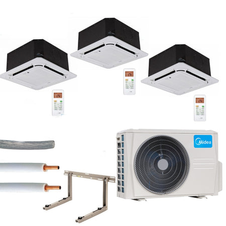 Klimaanlage Komplettset Multisplit Midea Deckenkassette 3x3,5kW 