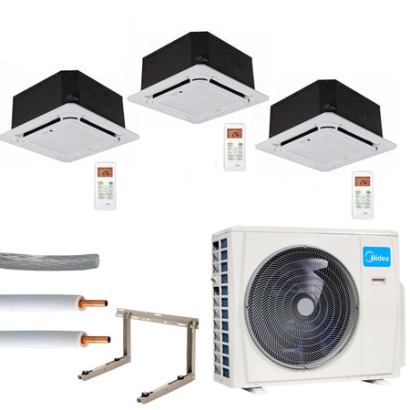 Klimaanlage Komplettset Multisplit Midea Deckenkassette 3x3,5kW 