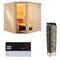 Sentiotec Sauna Komplettset Komfort Corner Large | Tower Heater Wall | 5 Pers.