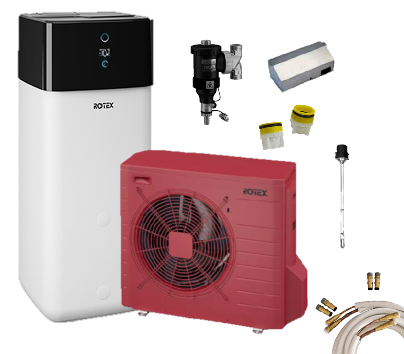 Rotex Luft-Wasser-Wärmepumpen Set | HPSU compact Ultra 504 Biv inkl. Zubehör