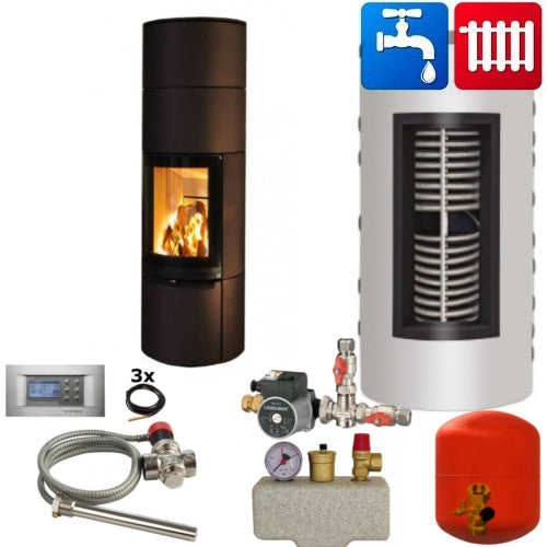 Kaminofen wasserführend Spartherm Ambiente A4 H2O 8 kW komplett Set