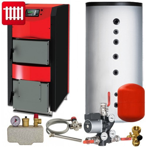 Scheitholzkessel ThermoFlux Holzkessel HKK Active 40 kW Set 1