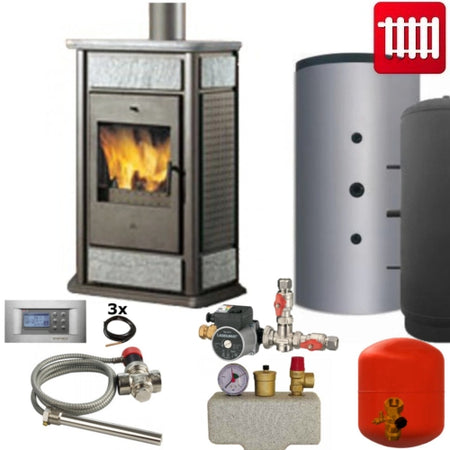 Kaminofen wasserführend Klima CS 15kW Edilkamin Basic komplett Set