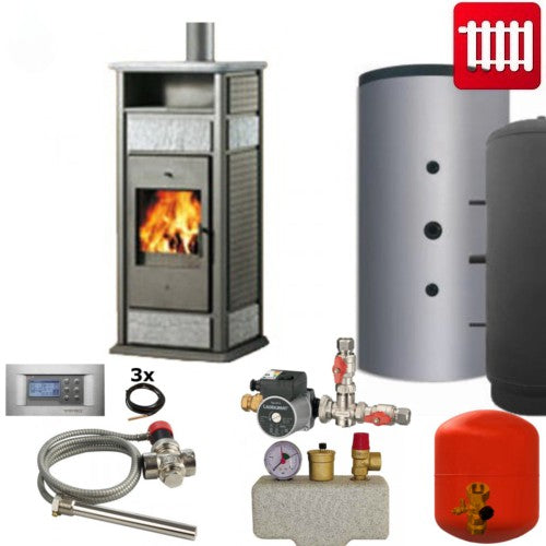 Kaminofen wasserführend Klima CS 15kW Edilkamin komplett Set