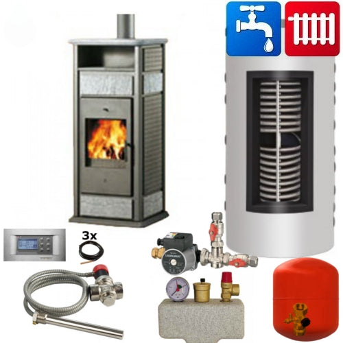 Kaminofen wasserführend Klima CS 15kW Edilkamin komplett Set