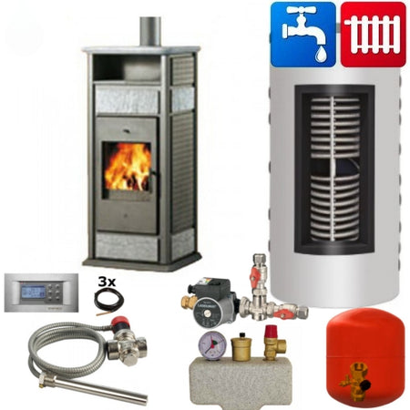 Kaminofen wasserführend Klima CS 15kW Edilkamin komplett Set