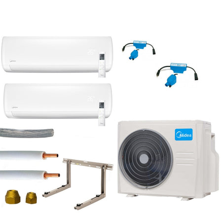 Klimaanlage Komplettset Multisplit Midea Wandgeräte 1x2,6kW +1x5,3kW