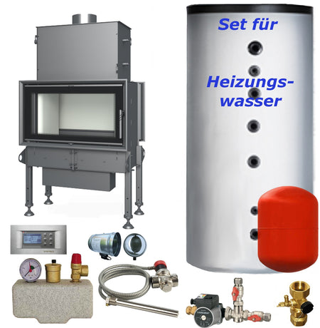 Wasserkamin durchsicht Twin 8 N Aquatic 14,5 kW BEF Home Set 1