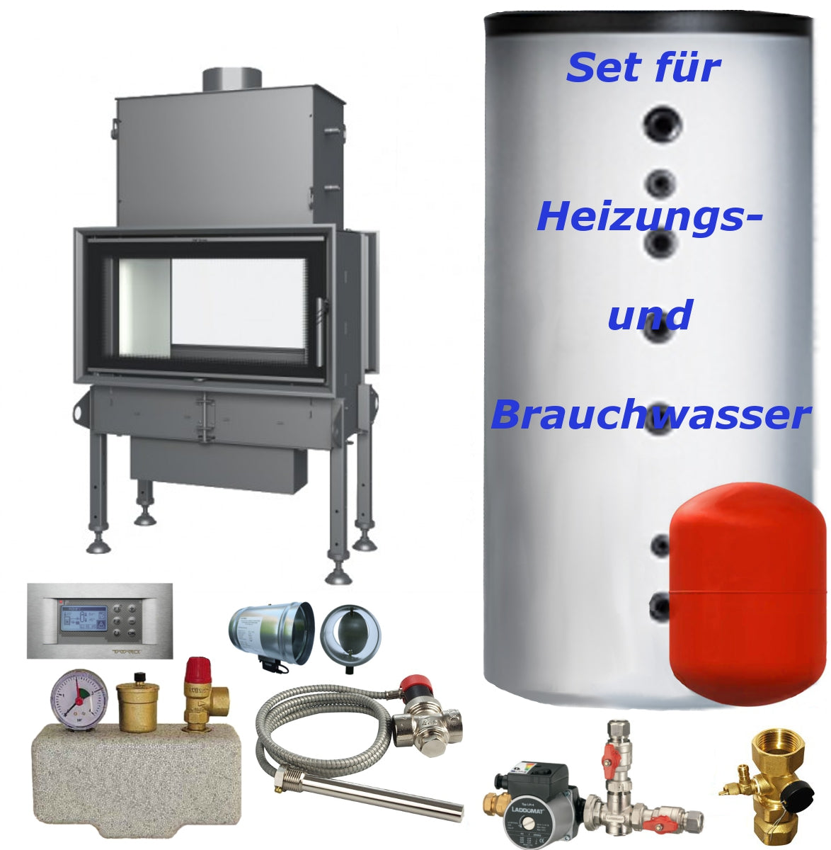 Wasserkamin durchsicht Twin 8 Aquatic 14,5 kW BEF Home Set 1