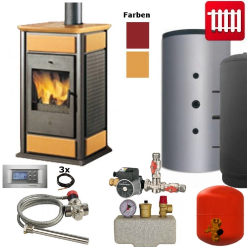 Kaminofen wasserführend Warm CS Basic 15kW Edilkamin komplett Set