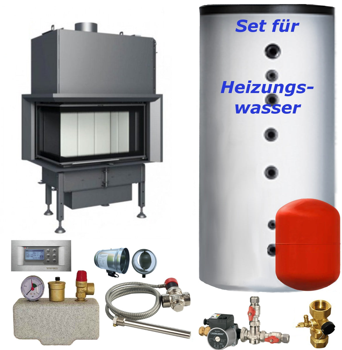 Wasser Kamineinsatz Aquatic WH 80 VCL 14,5 kW BEF Home Set 1