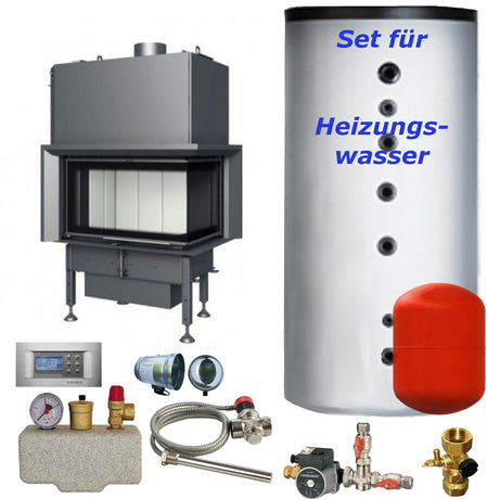 Wasser Kamineinsatz Aquatic WH 80 VCP 14,5 kW BEF Home Set 1