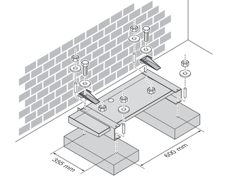 Daikin Kondensatwanne - Fundamentsplan