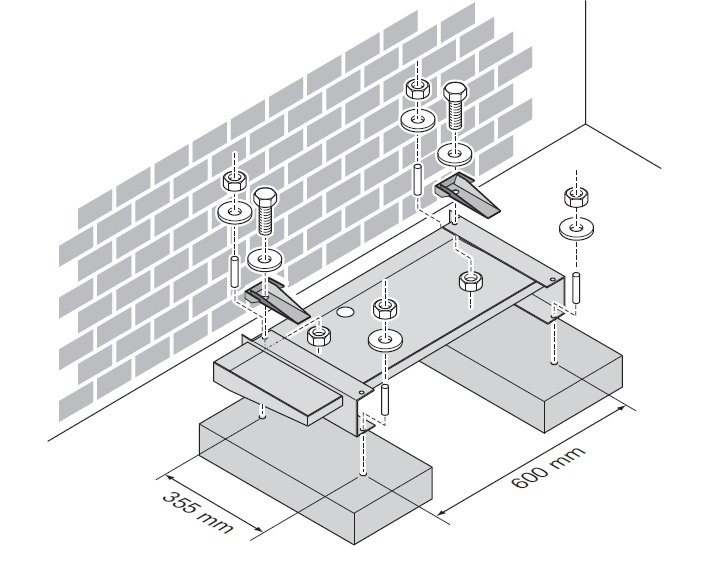 Daikin Kondensatwanne | Fundamentsplan
